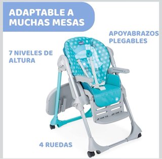 Trona Chicco Azul con Estampado de Lunares
