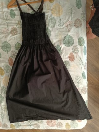 Vestido Zara Negro Tirantes Smock