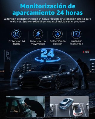Dashcam 360° 1080P 3 Canales + SD 32GB