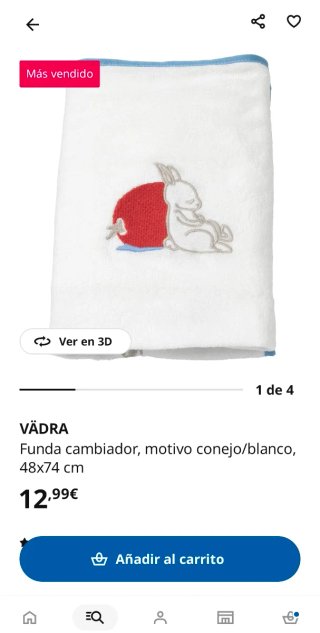 Cambiador de bebé blanco y Fundas cambiador
