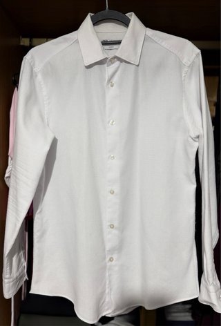 Camisa Zara Slim Fit Blanca Talla M