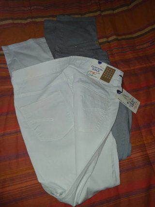 2 paia pantaloni lunghi Tg.50 Cotton silk
