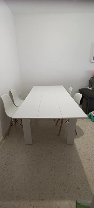 Mesa comedor extensible blanca