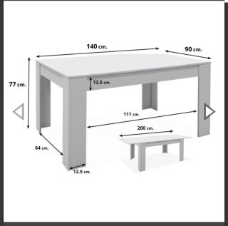 Mesa comedor extensible blanca