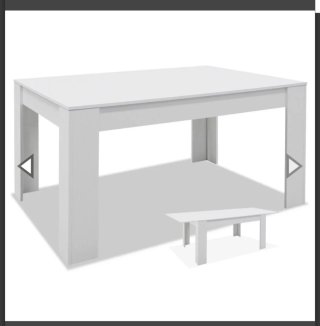 Mesa comedor extensible blanca