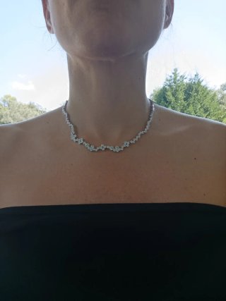 Collar Swarovski ajustable cristales plata