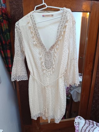 Vestido encaje AKARA blanco talla M