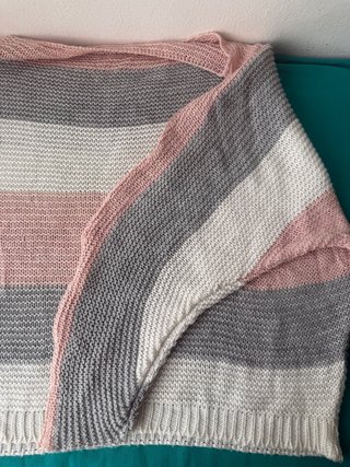 Maglioncino righe rosa, grigio, bianco