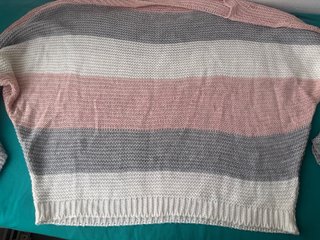 Maglioncino righe rosa, grigio, bianco
