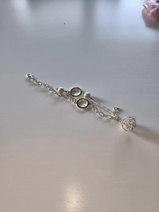 Pulsera Plata Círculos y Bolas