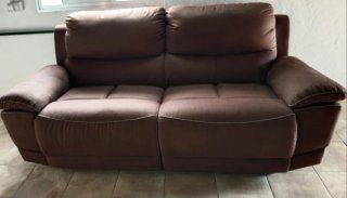 Sillón de piel Marrón, extensible, cómodo, suave
