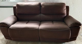 Sillón de piel Marrón, extensible, cómodo, suave