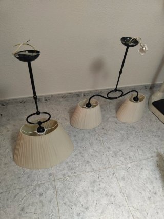 Lámparas techo beige ( doble y sencilla)