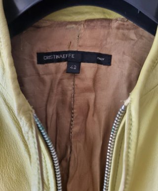 Giacca verde in pelle Taglia 42