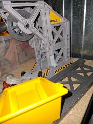 Playmobil obra grúa y mineros
