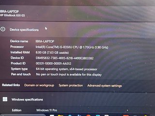 Laptop hp elitebook 830 g5
