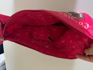 Borsa Carpisa rossa con stampa radio vintage