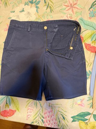 Bermudas Massimo Dutti Beige y Azul