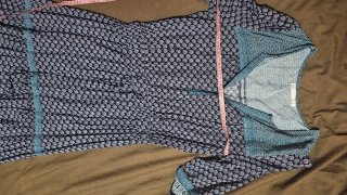Vestido largo boho Easy Wear azul y turquesa (Tall