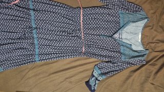 Vestido largo boho Easy Wear azul y turquesa (Tall