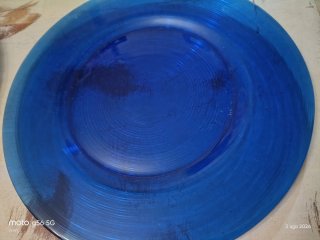 Juego 6 Bajoplatos Cristal Azul 32cm