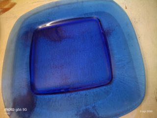 Juego 6 Bajoplatos Cristal Azul 32cm