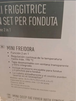 Mini freidora y fondue sin estrenar