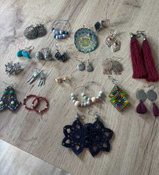 Pendientes Aro Filigrana Burdeos