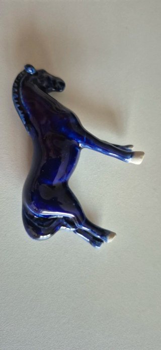 Cavallo vintage ceramica blu Spagna