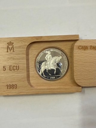 5 ECU 1989 1 onza Plata