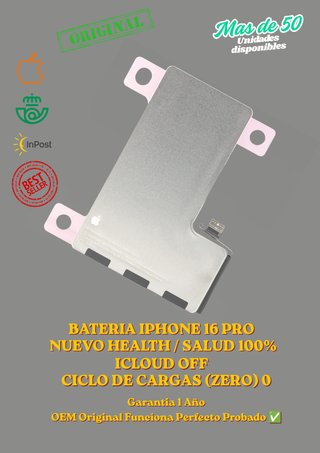 Batería iPhone 16 Pro Salud 100% iCloud Off