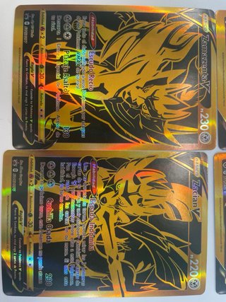 Set 4 Cartas Pokémon Zacian V y Zamazenta V