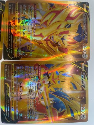 Set 4 Cartas Pokémon Zacian V y Zamazenta V
