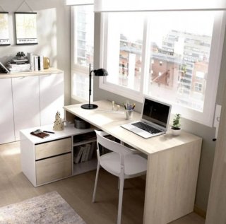 Escritorio reversible 139cm con cajones
