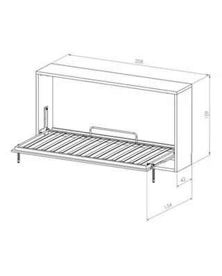 Cama Abatible Horizontal 90cm + Colchón Flex