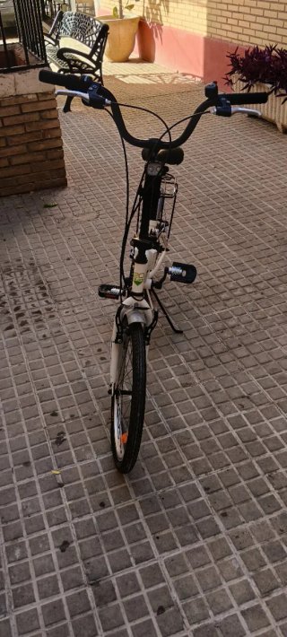 Bicicleta plegable 20 con luz y candado, casco