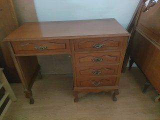 Tocador antiguo madera con espejo