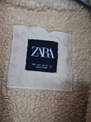 Cazadora vaquera Zara borrego L beige