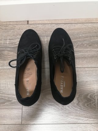 Zapatos Oxford Tacón Plataforma Negros Talla 40