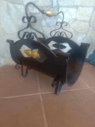 Leñero estufa chimenea