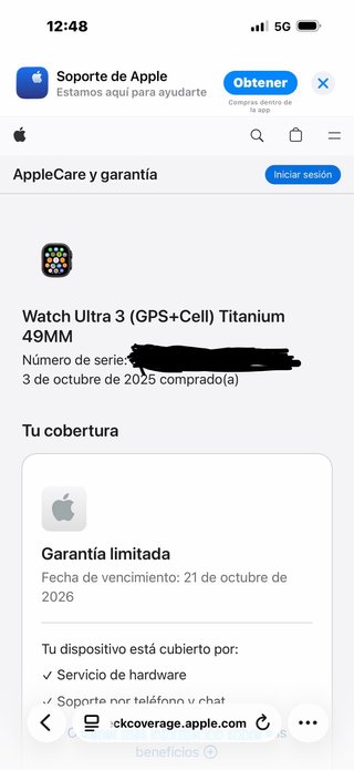Apple Watch 3 Ultra Negro/Plateado