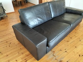 Sofá 3 plazas IKEA KIVIK Tapiceria Polipiel Negro