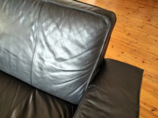 Sofá 3 plazas IKEA KIVIK Tapiceria Polipiel Negro