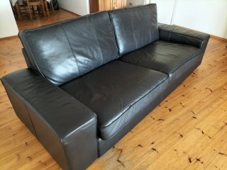 Sofá 3 plazas IKEA KIVIK Tapiceria Polipiel Negro