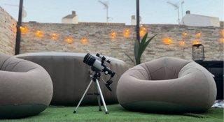Sillón puff hinchable beige/grisáceo