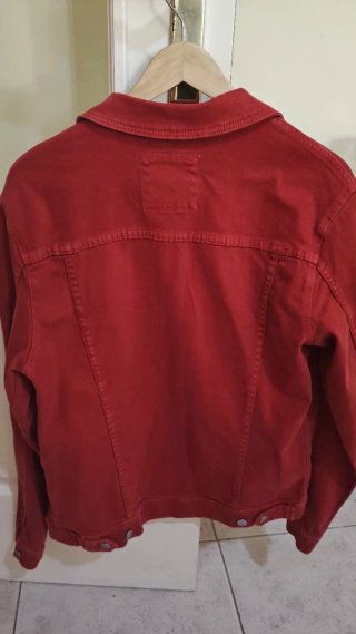 Chaqueta Vaquera Zara Roja Talla M