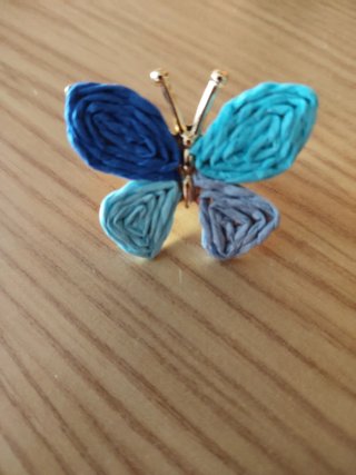 Anillo Mariposa tonos azules