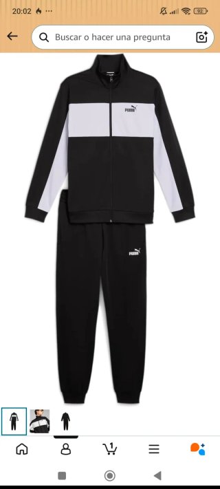 Chándal Puma Negro y Blanco Talla L