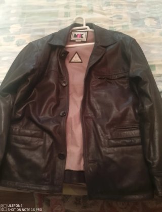 Chaqueta de cuero MK marrón