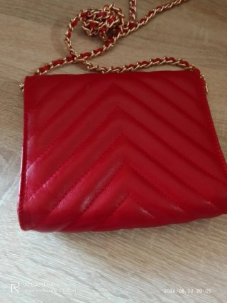 Bolso de mano mujer rojo dorado